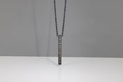 Todd Reed necklace in Sterling silver with patina, white brilliant cut diamonds(~.31ct), and Autumn™ brilliant cut diamonds(~1.04ct)